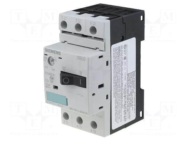 Motor breaker; 0.18kW; 220÷690VAC; for DIN rail mounting SIEMENS 3RV1011-0HA10