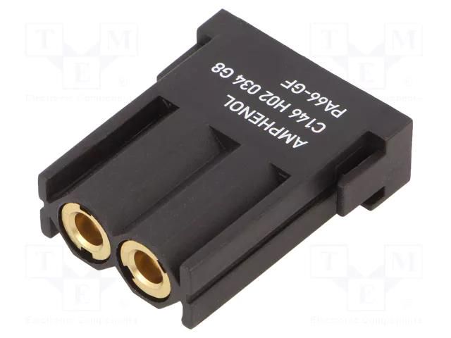 Connector: HDC; module; female; C146,heavy|mate M; PIN: 2 AMPHENOL C146-H02034G8