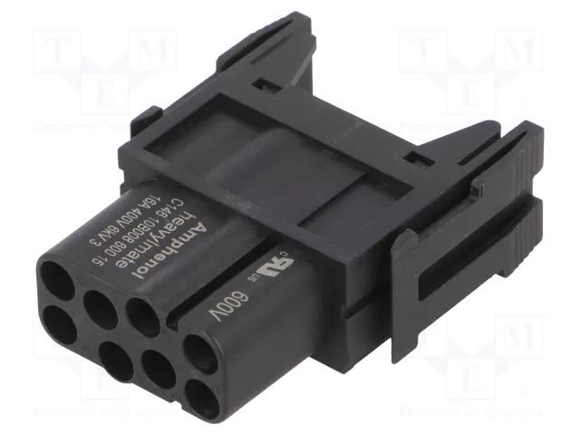 Connector: HDC; module; female; C146,heavy|mate F,Quintax; PIN: 8 AMPHENOL C146-10B00860015