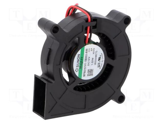 Fan: DC; blower; 12VDC; 60x60x15mm; 9.68m3/h; 32.8dBA; Vapo; 4000rpm SUNON MF60151V1-A99-B