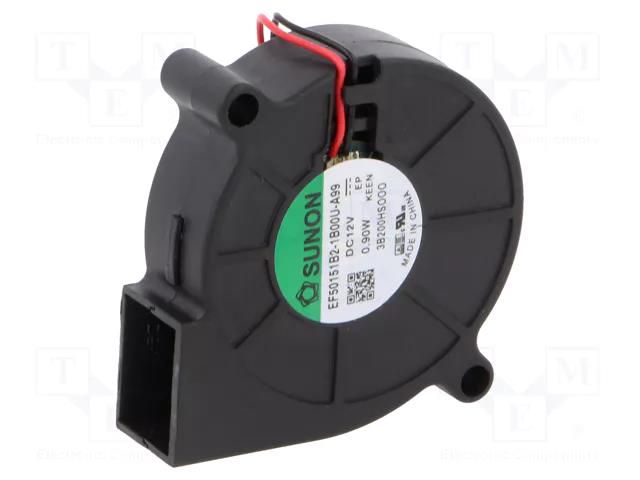 Fan: DC; blower; 12VDC; 51.6x51.7x15mm; 5.94m3/h; 34dBA; ball SUNON EF50151B2-A99-B