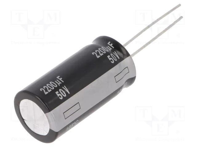 Capacitor: electrolytic; THT; 2200uF; 50VDC; Ø16x31.5mm; ±20%; NHG PANASONIC ECA1HHG222