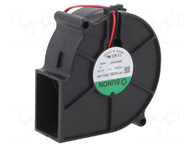 Fan: DC; blower; 24VDC; 75x75x30mm; 23.44m3/h; 38.6dBA; ball SUNON PF75302B2-A99-B