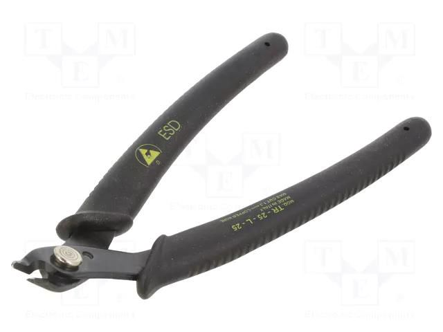 Pliers; cutting,miniature,curved; ESD; 160mm; blackened tool PIERGIACOMI TR25L25D