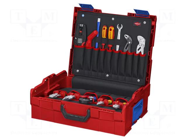 Kit: for assembly work; for electricians; case; 63pcs. KNIPEX KNP.002119LBE