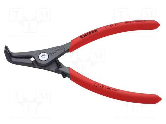 Pliers; for circlip; external; 19÷60mm; Pliers len: 180mm; angular KNIPEX KNP.4941A21