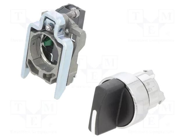 Switch: rotary; 22mm; NO; black; none; 3A/240VAC; 0.55A/125VDC; IP66 SCHNEIDER ELECTRIC XB4BD21