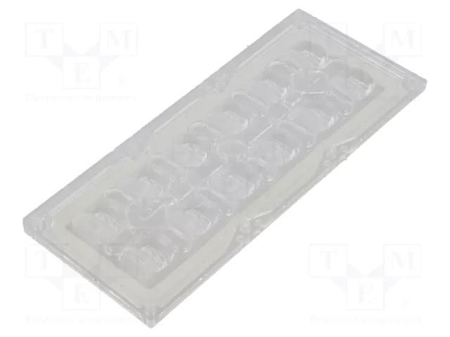 LED lens; rectangular; plexiglass PMMA; Mounting: screw; H: 10.6mm LEDIL CS15158