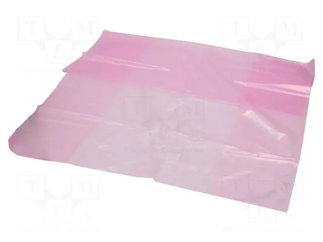 Waste bag; ESD; 23um; 120l; 10pcs; polyetylene; pink EUROSTAT GROUP ERS-410950010