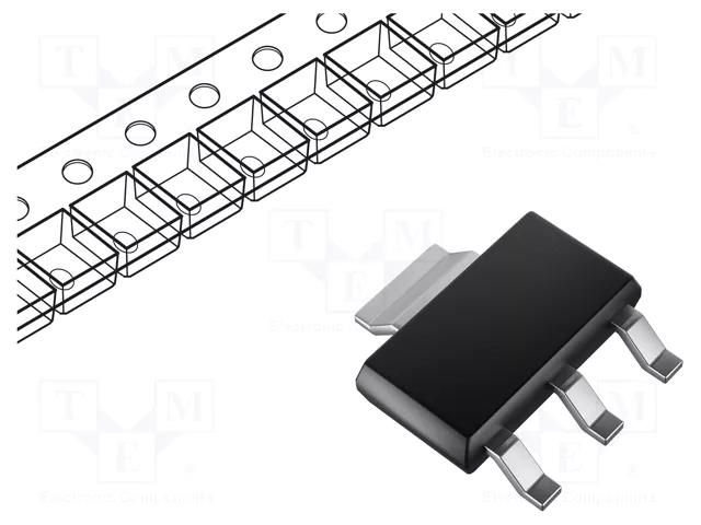 Transistor: PNP; bipolar; 80V; 1A; 1.5W; SOT223 MICRO COMMERCIAL COMPONENTS BCP53-16-TP