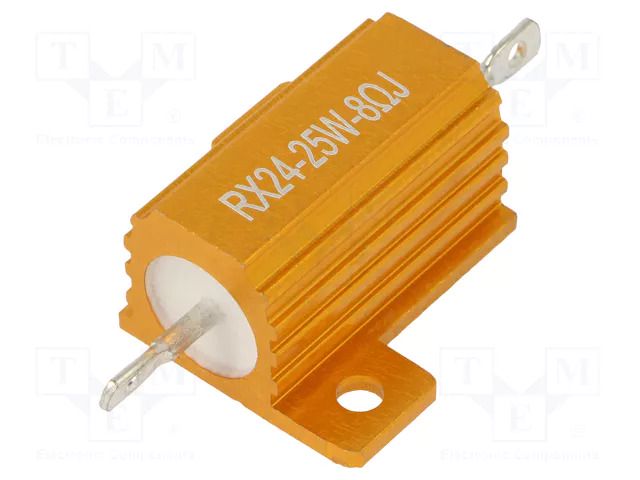 Resistor: wire-wound; with heatsink; 8Ω; 25W; ±5%; 50ppm/°C; 18.6mm SR PASSIVES AHP25W-8RJ