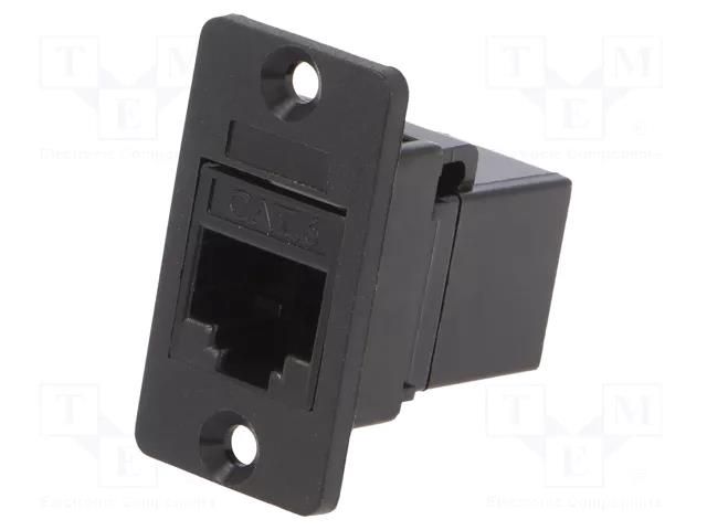 Coupler; Slim; Cat: 6; 8p8c; RJ45 socket,both sides; 29mm; plastic CLIFF CP30622