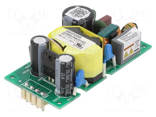 Power supply: switching; open; 40W; 120÷370VDC; 80÷264VAC; OUT: 1 RECOM RACM40-24SK/OF/PCB