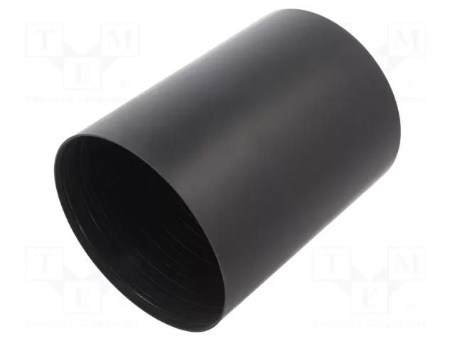 Heat shrink cap; glued; 100mm; black; crosslinked polyolefin POX HELLERMANNTYTON 1616-1-B5W2-BK