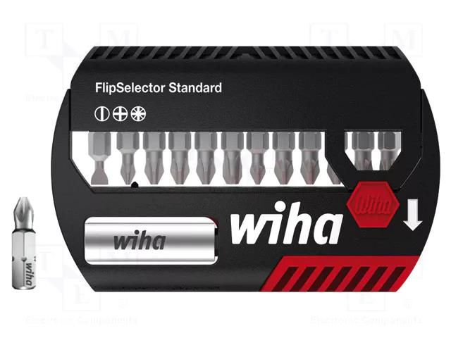 Kit: screwdriver bits; Phillips,Pozidriv®,slot; 25mm; 13pcs. WIHA WIHA.39049