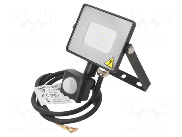 Lamp: LED flood light; 10W; 220/240VAC; white cold; 100°; 6400K V-TAC 3800157630948