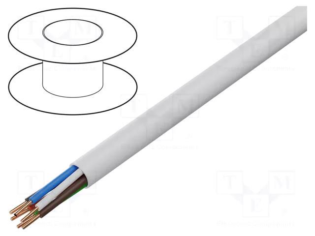 Wire; BiTprotect (St); 8x0.5mm2; round; wire; Cu; PVC; white; 0.5mm BITNER BITNER-LA0153