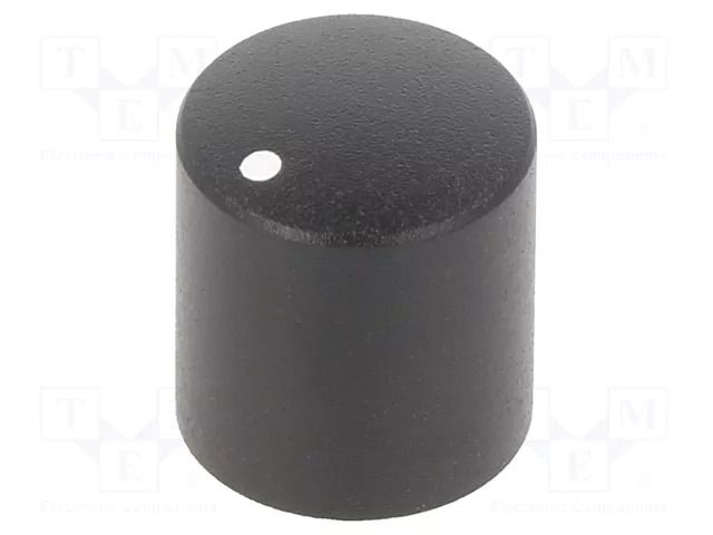 Knob; with pointer; aluminium,thermoplastic; Øshaft: 6mm; black CLIFF KMR12B
