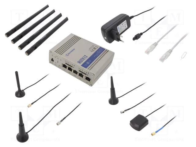 Module: router LTE; Bluetooth: 4.0; DDR3; 256MBFLASH,256MBSRAM TELTONIKA RUTX12
