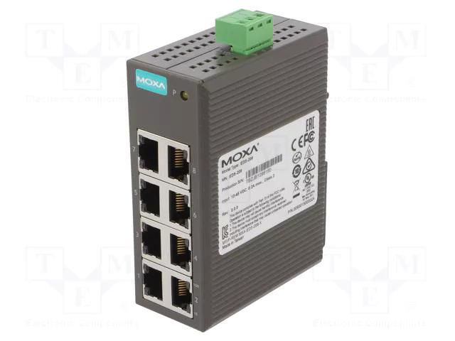 Switch Ethernet; unmanaged; Number of ports: 8; 12÷48VDC; RJ45 x8 MOXA EDS-208
