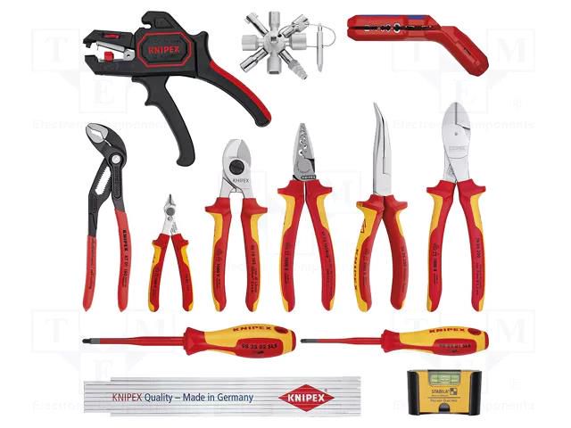 Kit: general purpose; for electricians; 13pcs. KNIPEX KNP.002090V02