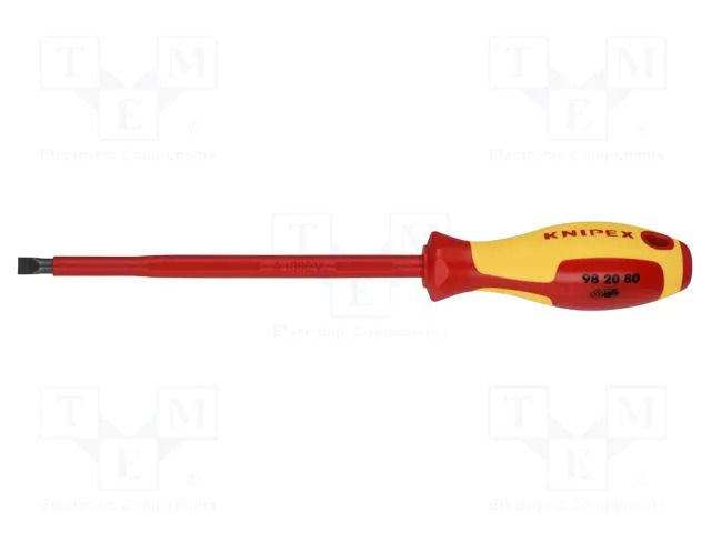 Screwdriver; insulated; slot; 8x1.2mm; Blade length: 175mm; 1kVAC KNIPEX KNP.982080