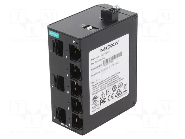 Switch Ethernet; unmanaged; Number of ports: 8; 9.6÷60VDC; RJ45 MOXA EDS-2008-EL