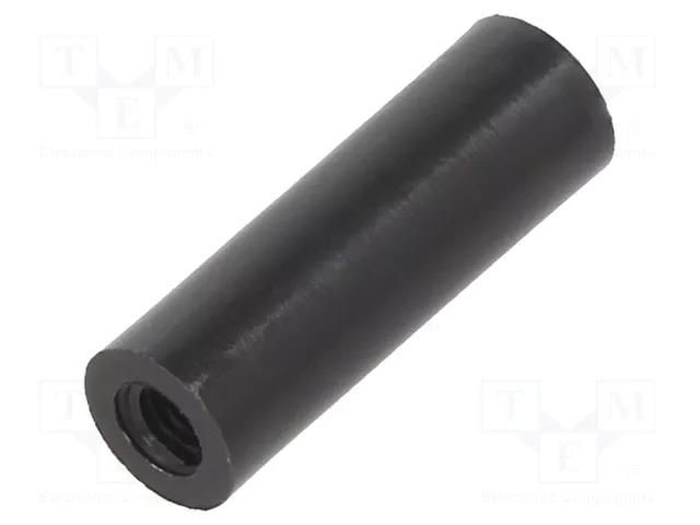 Spacer sleeve; cylindrical; polyamide; M3; L: 18mm; Øout: 6mm; black DREMEC DR185RDM3X18