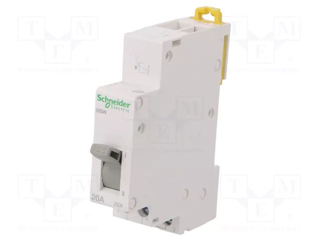 Pushbutton switch; 250VAC; 20A; IP20; for DIN rail mounting SCHNEIDER ELECTRIC A9E18072