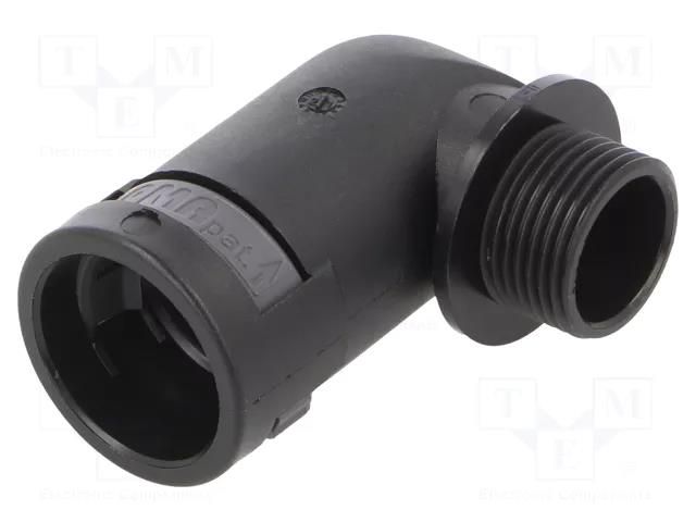 90° angled connector; Thread: metric,outside; polyamide 6; black PMA I-BVWD-M207GT