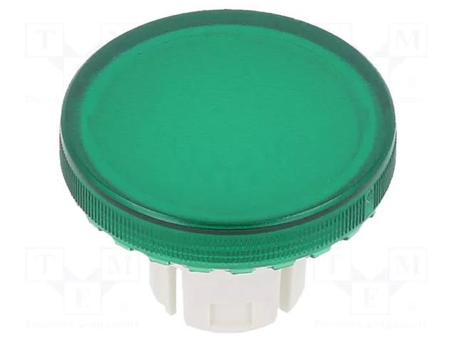 Actuator lens; 22mm; 61; transparent,green; plastic EAO 61-9642.5