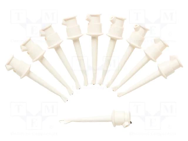 Clip-on probe; hook type; 5A; 60VDC; white; 2.29mm; 30VAC; 10pcs. POMONA POM-3925-9