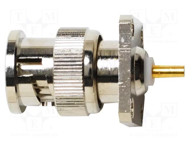 Connector: BNC; male; 75Ω; flange (4 holes); 12.7mm; -65÷165°C POMONA POM-6735