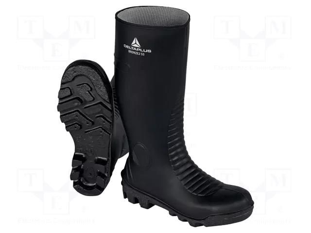 Boots; Size: 48; black; PVC; high,with metal toecap DELTA PLUS DEL-BRONZE2S5SRA48