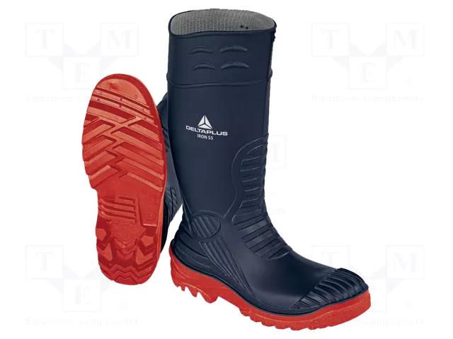 Boots; Size: 39; black-red; PVC; slip,cutting,perforation,impact DELTA PLUS DEL-IRONS5SRC39