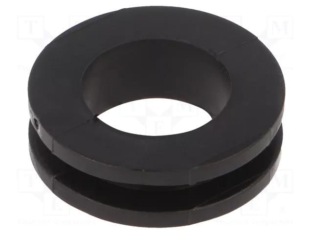 Grommet; Ømount.hole: 18mm; Øhole: 14mm; PVC; black; -30÷60°C HELLERMANNTYTON HV1305-PVC-FR-BK