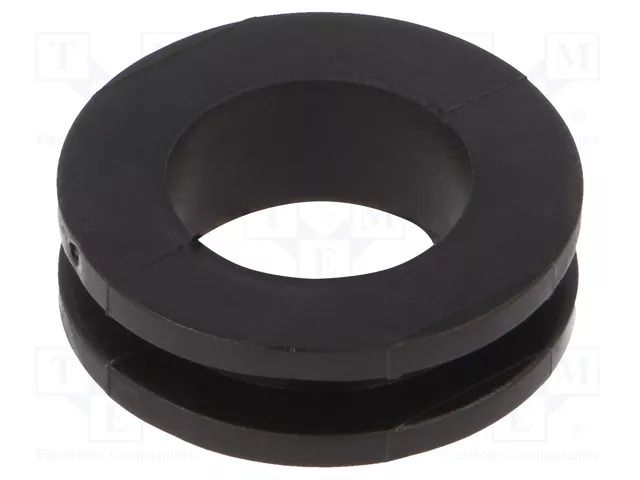 Grommet; Ømount.hole: 18mm; Øhole: 14mm; PVC; black; -30÷60°C HELLERMANNTYTON HV1305-PVC-FR-BK