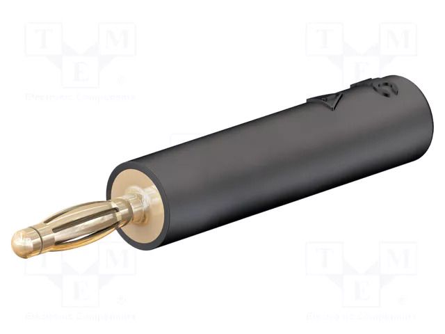 Connector: 2mm banana; adapter; 10A; 30VAC; 60VDC; black; 36mm STÄUBLI A2/4-21