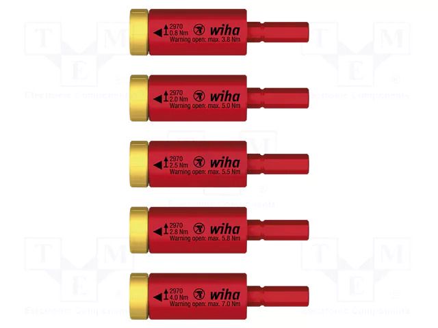 Kit: torque adapters; torque,insulated; 1kVAC; 0.8÷4Nm; 5pcs. WIHA WIHA.41479