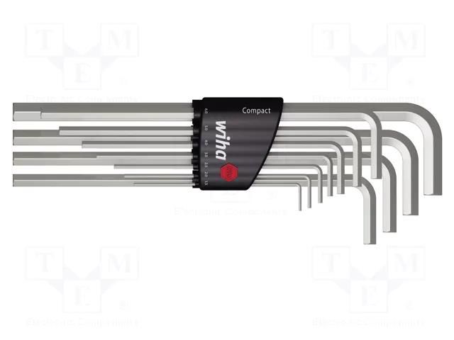 Wrench-set; hex key; Chrom-vanadium steel; Plating: nickel WIHA WIHA.36451