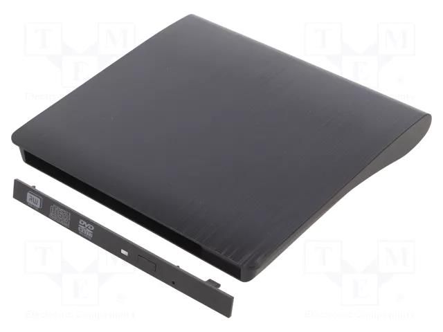 Optical Drive CD/DVD Enclosure; black; Features: PnP QOLTEC QOLTEC-51865