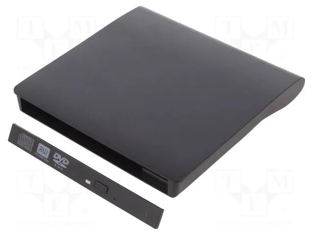Optical Drive CD/DVD Enclosure; black; Features: PnP QOLTEC QOLTEC-51863