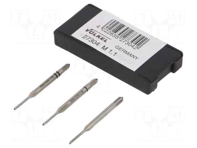 Tap; high speed steel grounded HSS-G; M1,1; 0.25; 32mm; 2,1mm VÖLKEL VOLKEL-27304