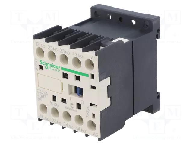 Contactor: 4-pole; NO x4; 24VAC; 10A; TeSys D; screw terminals SCHNEIDER ELECTRIC CA2KN40B7