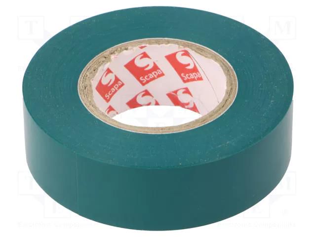 Tape: electrical insulating; W: 19mm; L: 20m; Thk: 0.13mm; green SCAPA SCAPA-2702-19/20GR