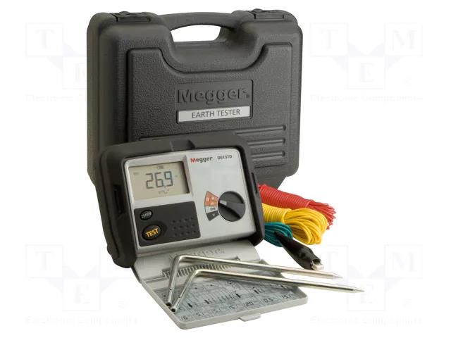 Meter: grounding resistance; LCD; 1mΩ÷2kΩ; VAC: 0÷100V; IP54 MEGGER MEG-DET3TD