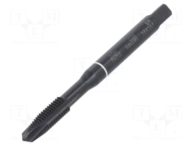Tap; high speed steel cobalt HSS-E; M8; 1.25; 90mm; 6,2mm; ISO2/6H VÖLKEL VOLKEL-35242