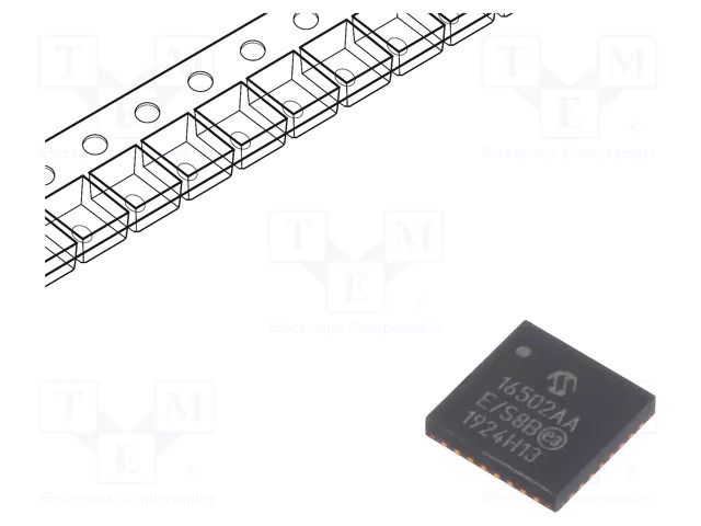 PMIC; LDO,DC/DC converter; Uin: 2.7÷5.5VDC; 0.3÷1A; VQFN32; SMD MICROCHIP TECHNOLOGY MCP16502TAA-E/S8B