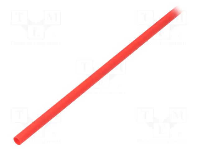 Heat shrink sleeve; glueless; 4: 1; 4mm; L: 1m; red; polyolefine RADPOL RCH1-4/1X1RD