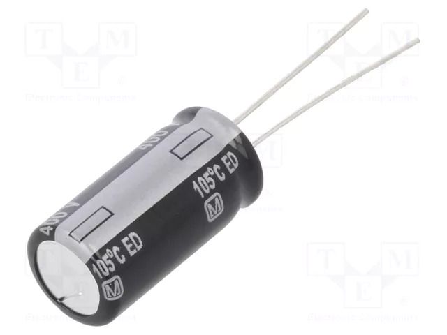Capacitor: electrolytic; THT; 10uF; 400VDC; Ø10x20mm; Pitch: 5mm PANASONIC EEUED2G100
